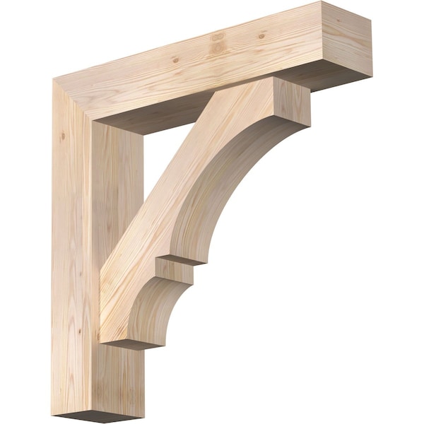Ekena Millwork Balboa Block Smooth Bracket w/ Offset Brace, Douglas Fir, 7 1/2"W x 34"D x 34"H BKT0806X34X34BOA05SDF - main